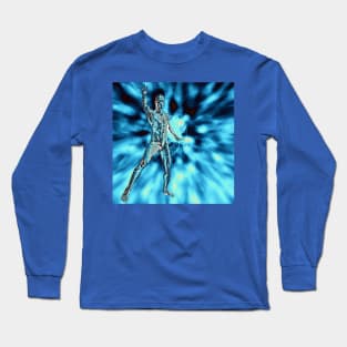 Cyborg concept in light tunnel Long Sleeve T-Shirt